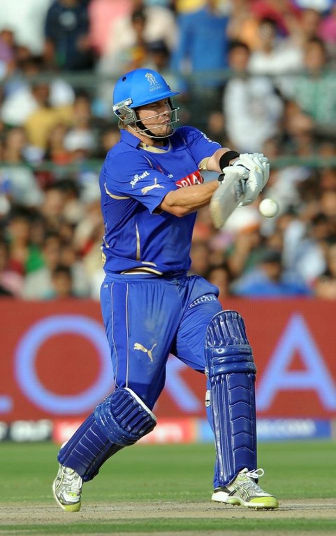 Shane Watson - 2 centuries: Team during tons - Rajasthan Royals. 101 off 61 balls in 2013. 104* off 59 balls in 2015.