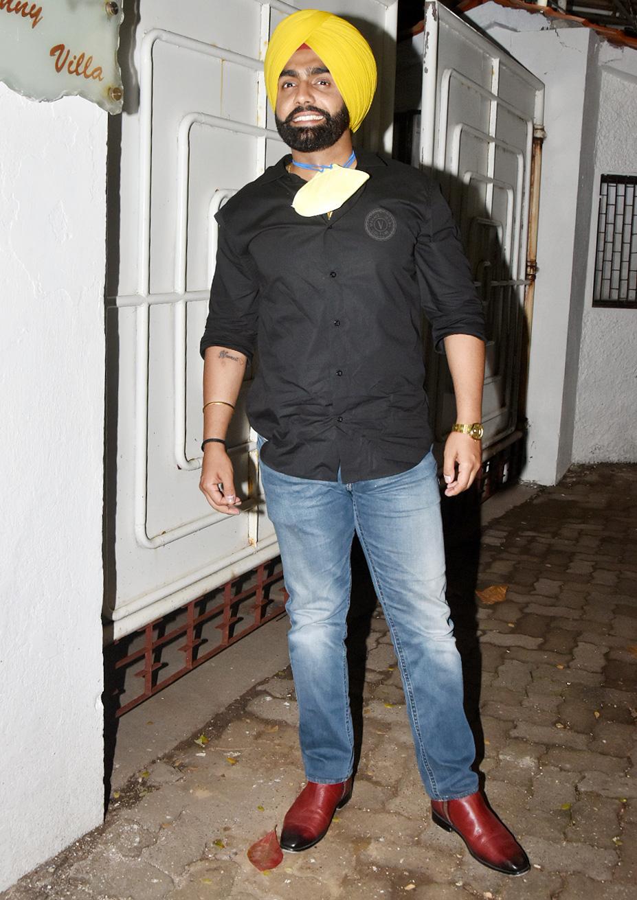 Ammy Virk also attended the special screening of 'Bhuj: The Pride Of India' at the preview theatre in Juhu. Ammy plays Flight Officer Vikram Singh Baj Jethaaz in the film.