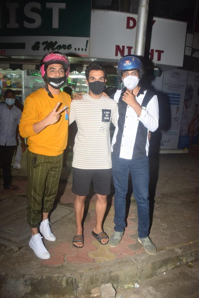 Rajkummar Rao, Aparshakti Khurana and Abhishek Banerjee were also clicked out and about in Mumbai. The trio was last seen together on-screen in the 2018 film 'Stree'.
