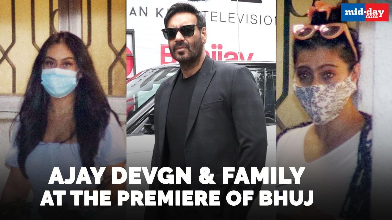 Ajay Devgn and family at the premiere of Bhuj: The Pride of India