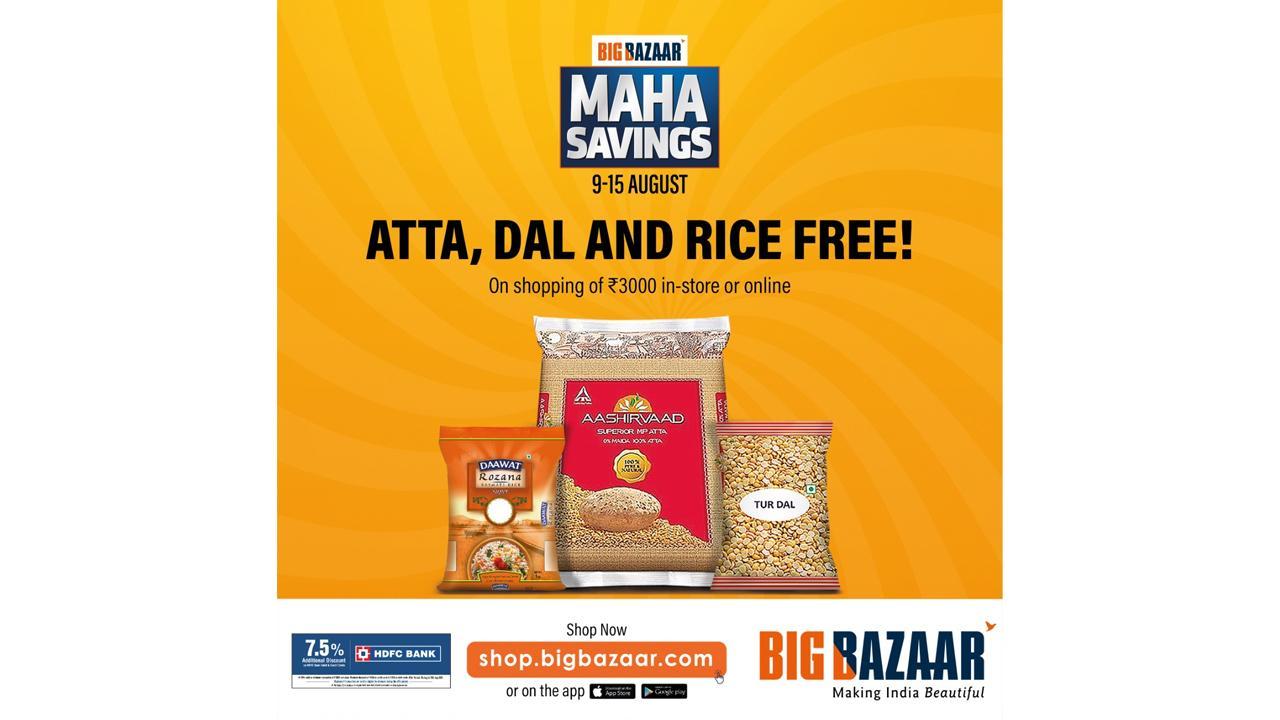 Grab the Big Bazaar MahaBachat Independence Day offers attractive deals & discounts galore at store & Online 