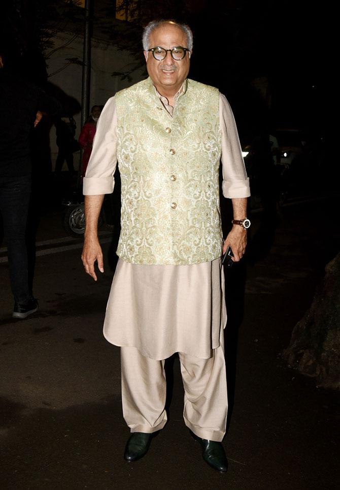 Anil Kapoor's brother producer Boney Kapoor was also snapped outside the actor's house. Boney Kapoor's last film production was Maidaan, starring Ajay Devgn.