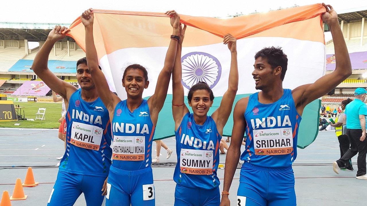 Indian mixed 4x400m relay team win bronze