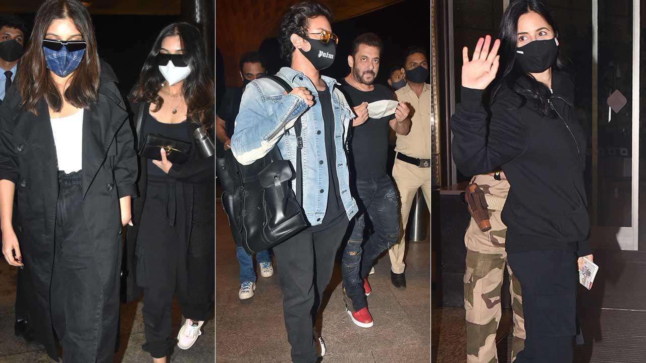 Bhumi with sister Samiksha, Salman Khan with Nirvan, Katrina clicked at airport