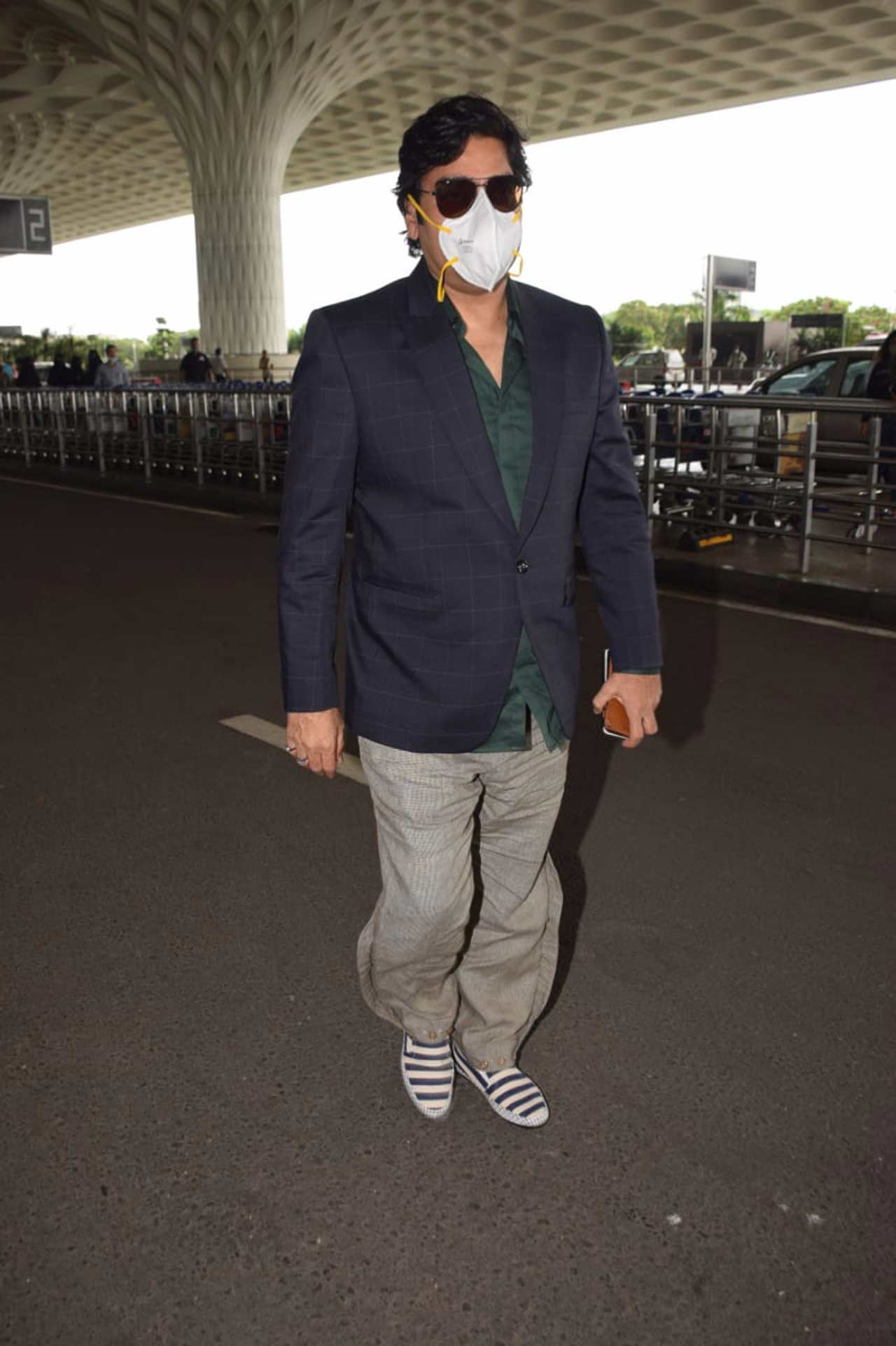Ashutosh Rana suited up when snapped at the Mumbai airport.
