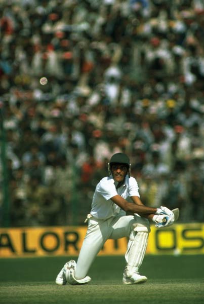 Mohammad Azharuddin plays a shot during a Test match between India and England