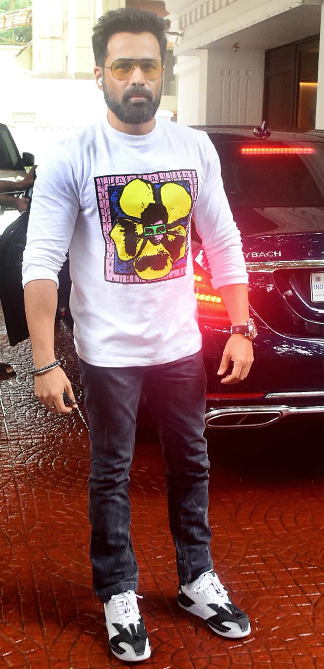 Emraan Hashmi, who will be next seen in Anand Pandit's 'Chehre,' was snapped at the producer's office in the city.