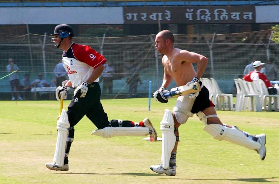 England cricketers during a training session ahead of a Test match between India and England