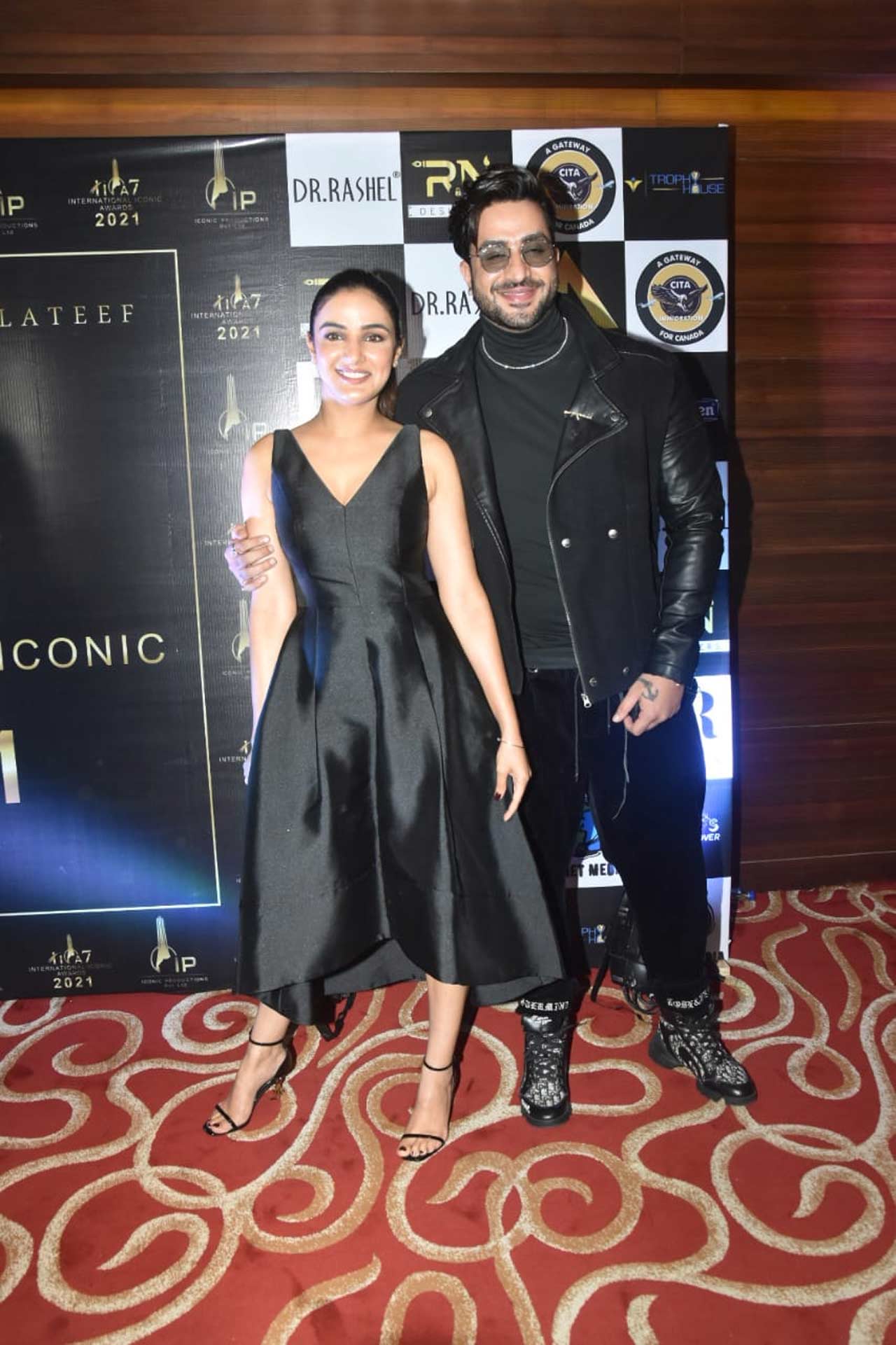 Jasmin Bhasin and Aly Goni walked the red carpet together as they attended International Iconic Awards ceremony hosted in the city. Jasmin opted for a black gown and the television actress looked chic as she paired her ensemble with stilettoes. Aly showed off his dapper side in an all-black outfit.
 
 
