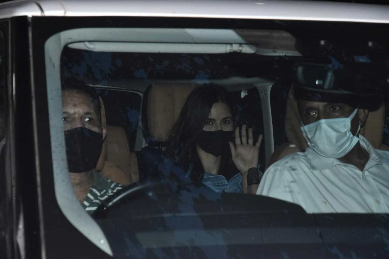 Katrina Kaif was also spotted with Vicky Kaushal and Sidharth Malhotra at the special screening hosted in the city.