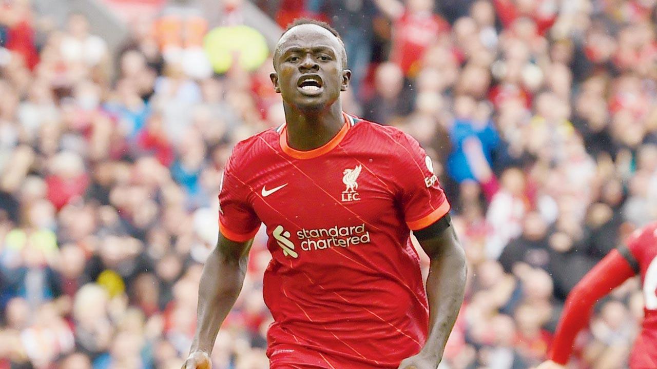 Mane celebrates after scoring v Burnley on Saturday. Pics/Getty Images
