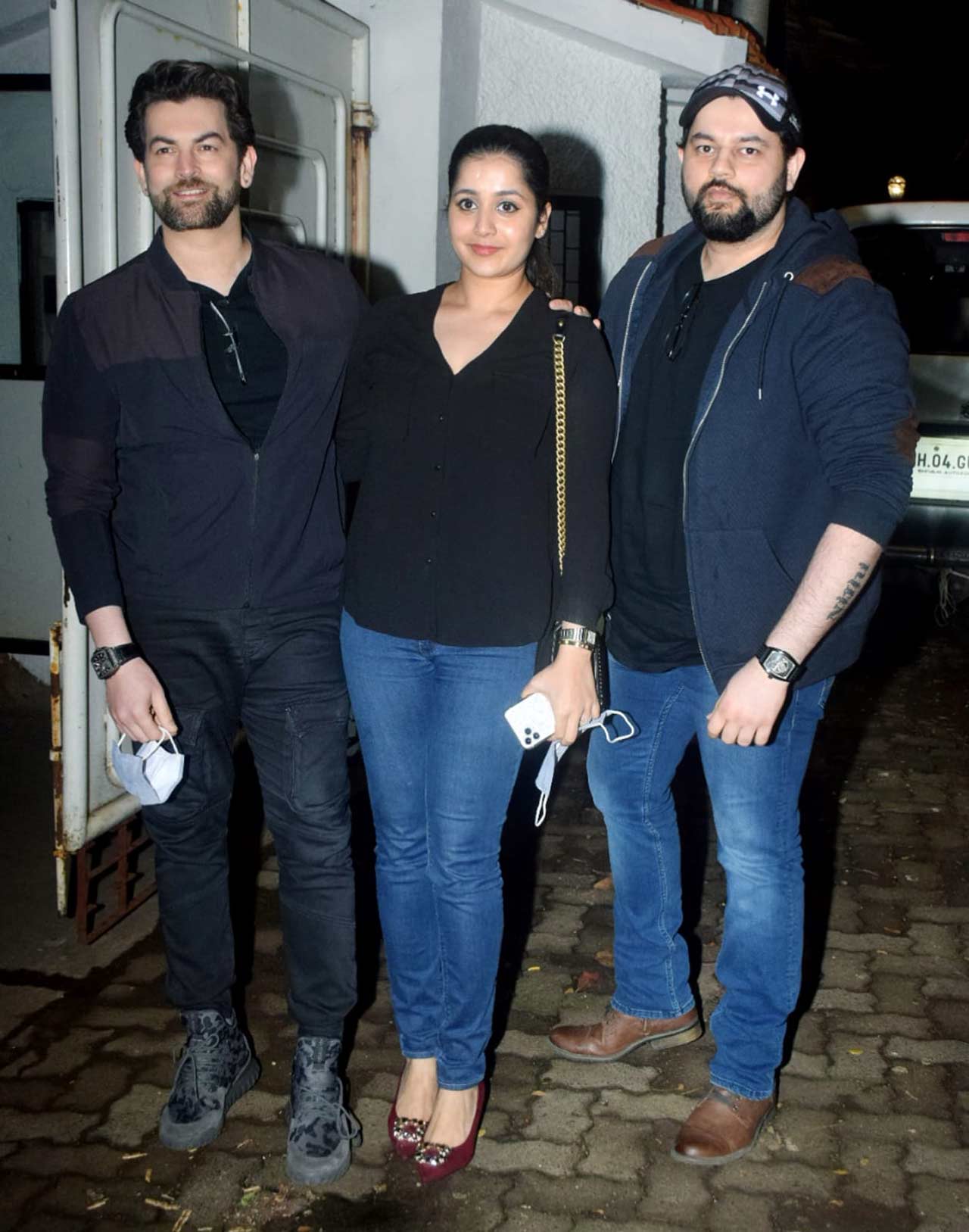 Neil Nitin Mukesh, Rukmini Sahay and Naman Nitin Mukesh were at the special screening of 'Chehre' too.