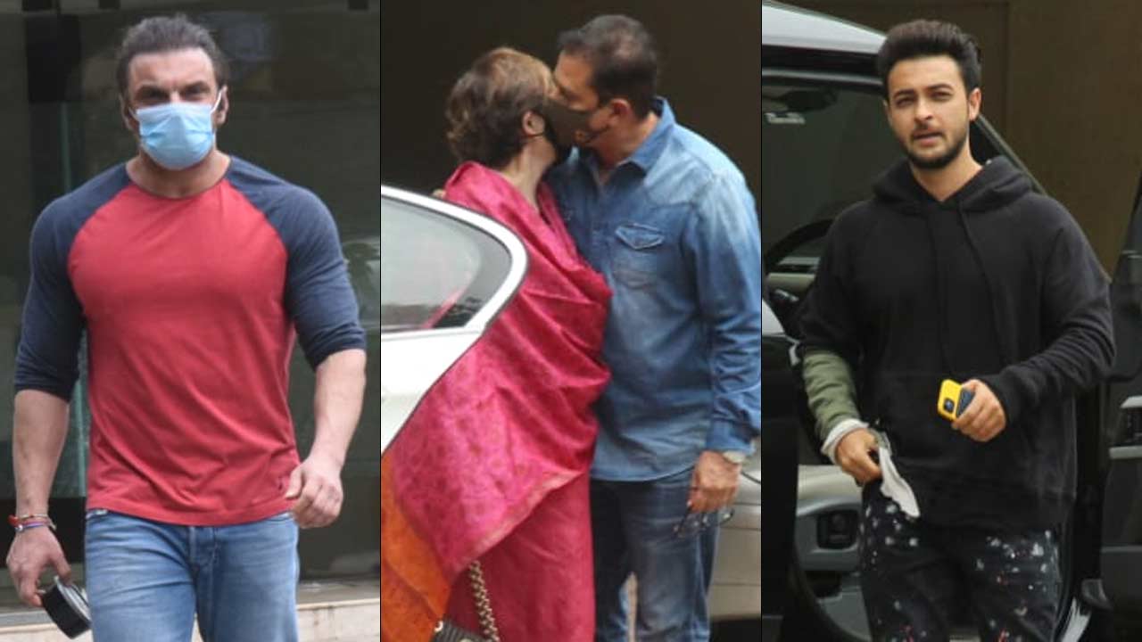 The Khan-daan also had a small celebration at Arpita Khan Sharma's residence and Sohail, Salim, Salma with Helen were clicked at her Bandra home.