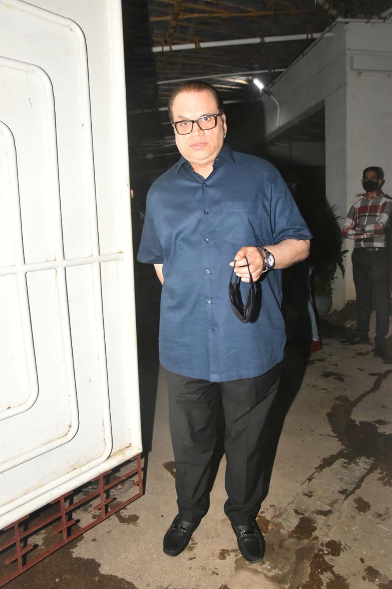 Ramesh Taurani posed for the shutterbugs when snapped at the screening.