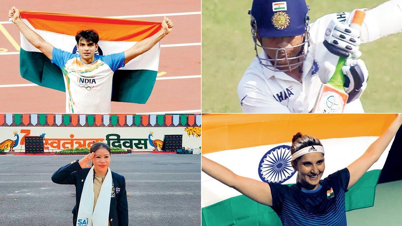Sports stars come out in flying patriotic colours