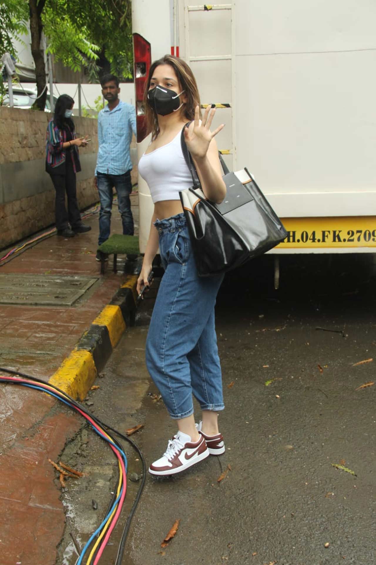 Actress Tamannaah Bhatia was seen in minimal make-up as she stepped out in the city. amannaah is one of the most prominent names in the South film industry and has even featured in Bollywood with films such as 'Himmatwala', 'Entertainment', 'Humshakals' and 'Tutak Tutak Tutiya'. Asked between south or Bollywood films which one is the most difficult to headline, Tamannaah told IANS: 