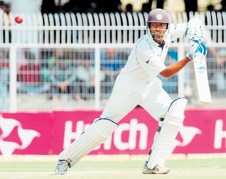 India's batsman Wasim Jaffer in action during the fifth day of the first Test match between India and England at the Vidharba Cricket Association Stadium in Nagpur