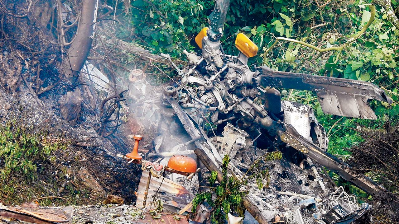 The wreckage near Coonoor