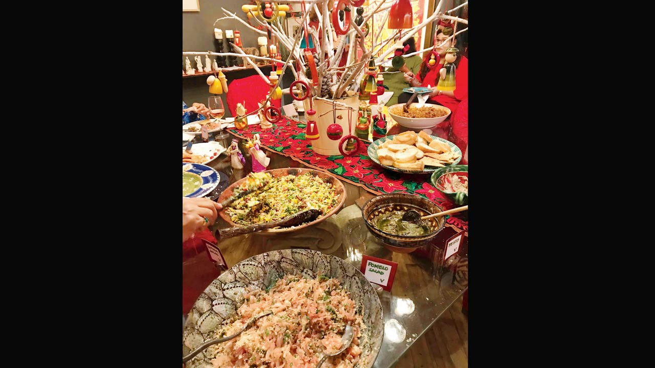 The Christmas feast laid out at their Altamount Road home
