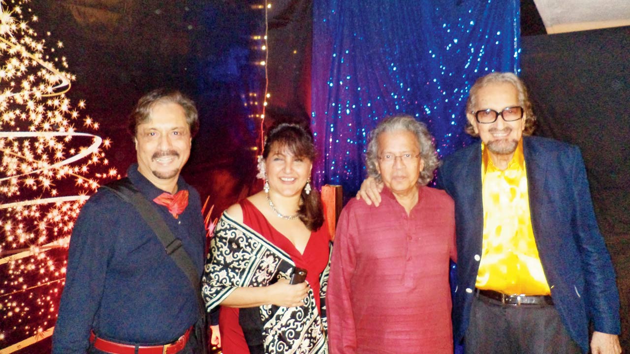 (L-R) Vinod Advani, Raell Padamsee, late Anil Dharker and late Alyque Padamsee 