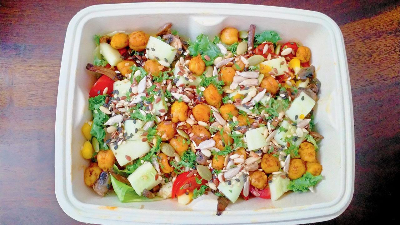 Cous cous and kale salad