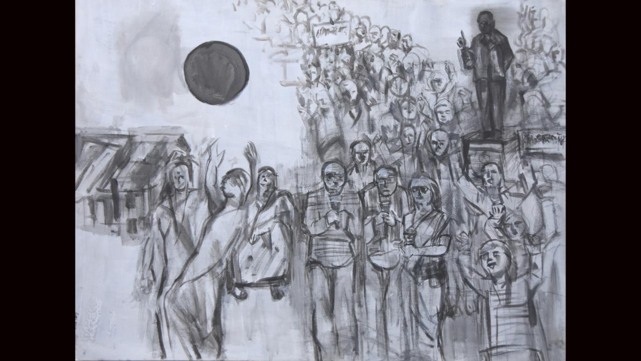 Where canvases assert: Ambedkarite artists engage with Namdeo Dhasal’s Golpitha in new show