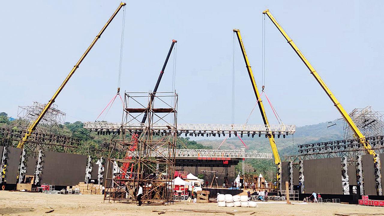 The under-construction set at Film City