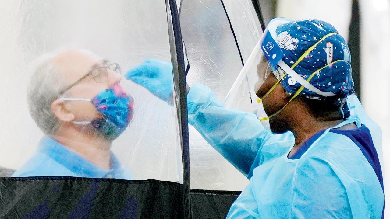 A man is tested at the site at Nomi Health. Pics/AP