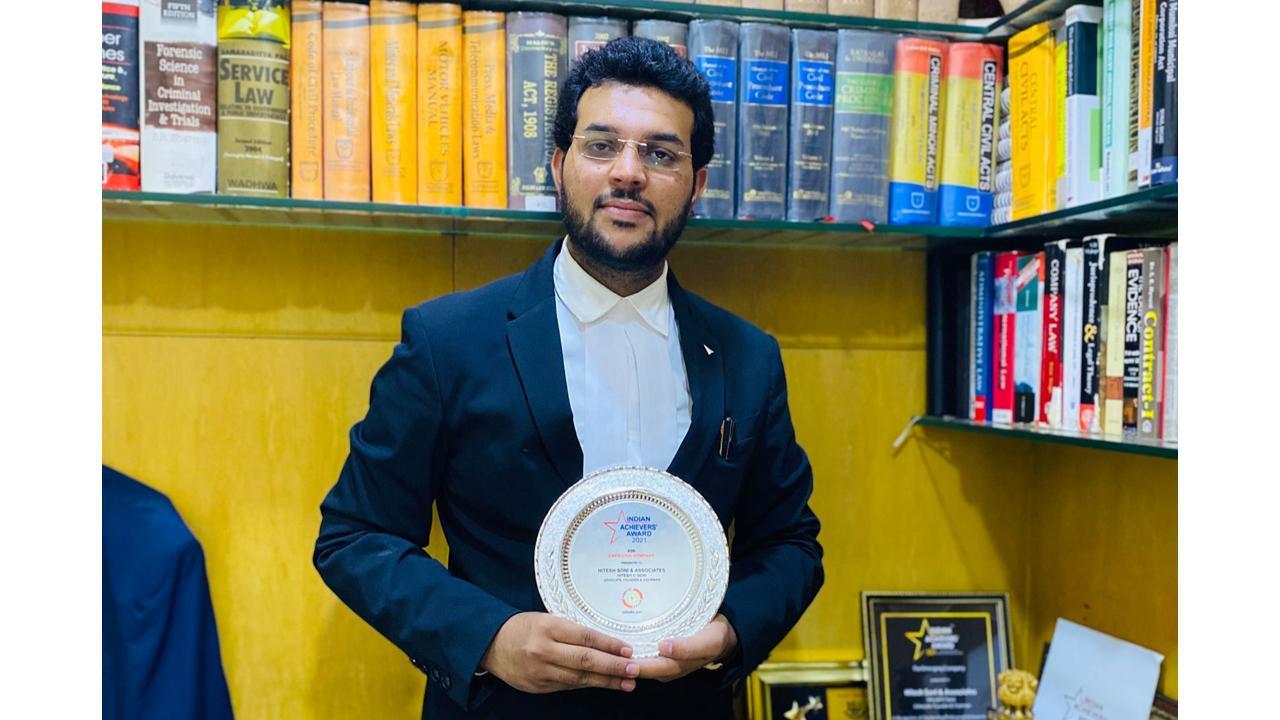 Hitesh C Soni: Founder of a Mumbai based Law Firm conferred with ‘The Indian Achievers Award 2021’