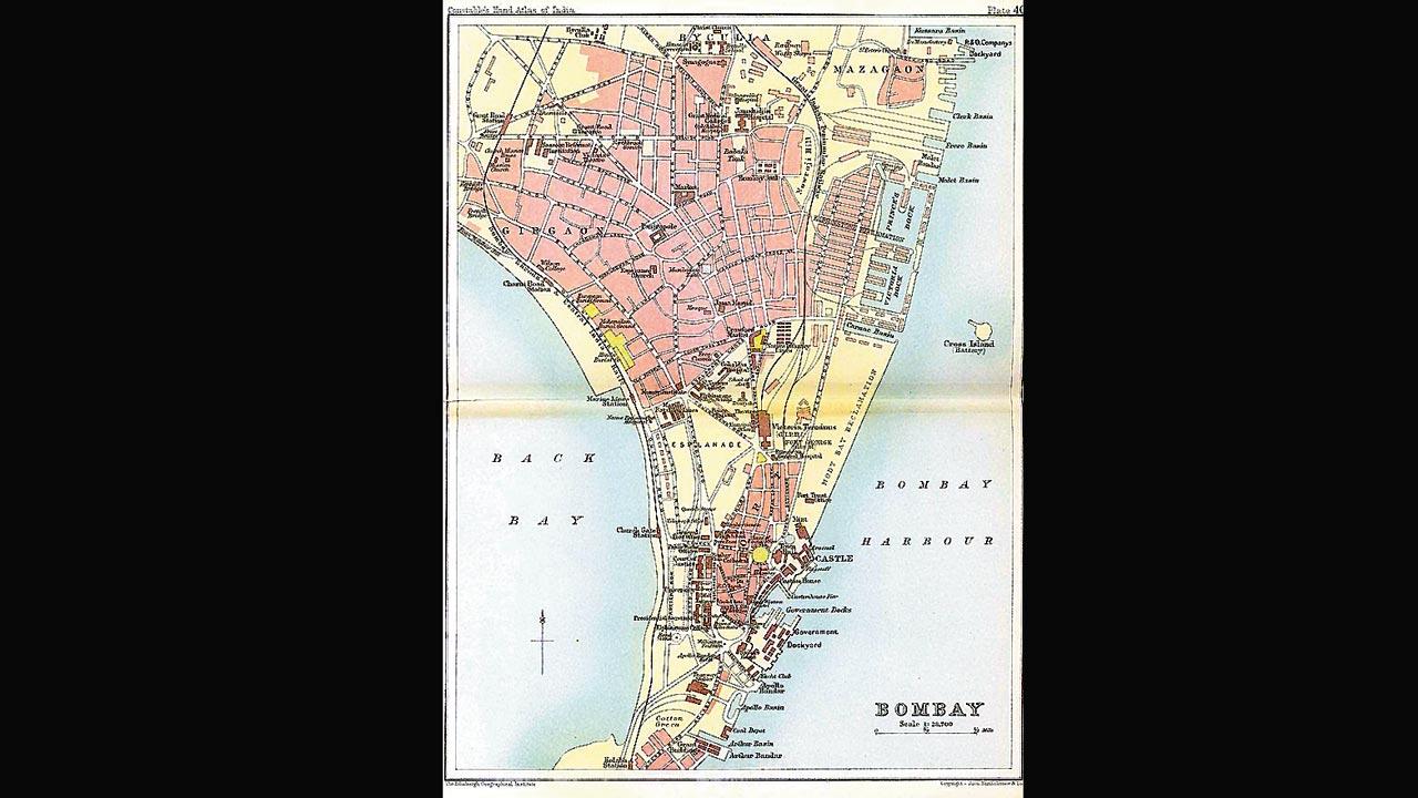 A Map of Bombay from Maps of Constable’s, 1893, which identifies Cross Island. Pic courtesy/Wikimedia Commons