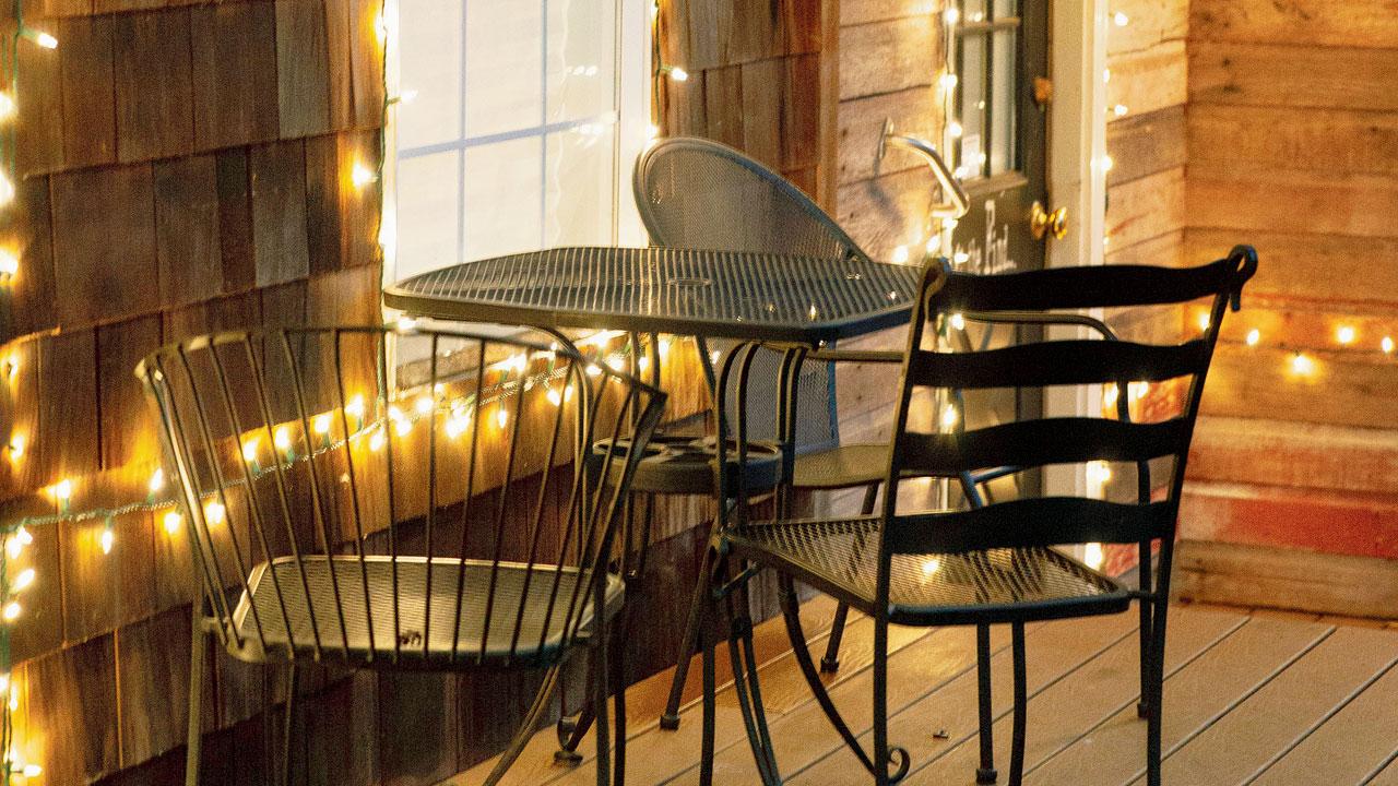 Add string lights to your living room to set the mood
