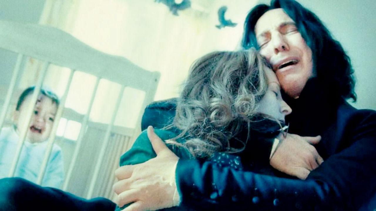 Alan Rickman and Geraldine Somerville as Severus Snape and Lily Potter