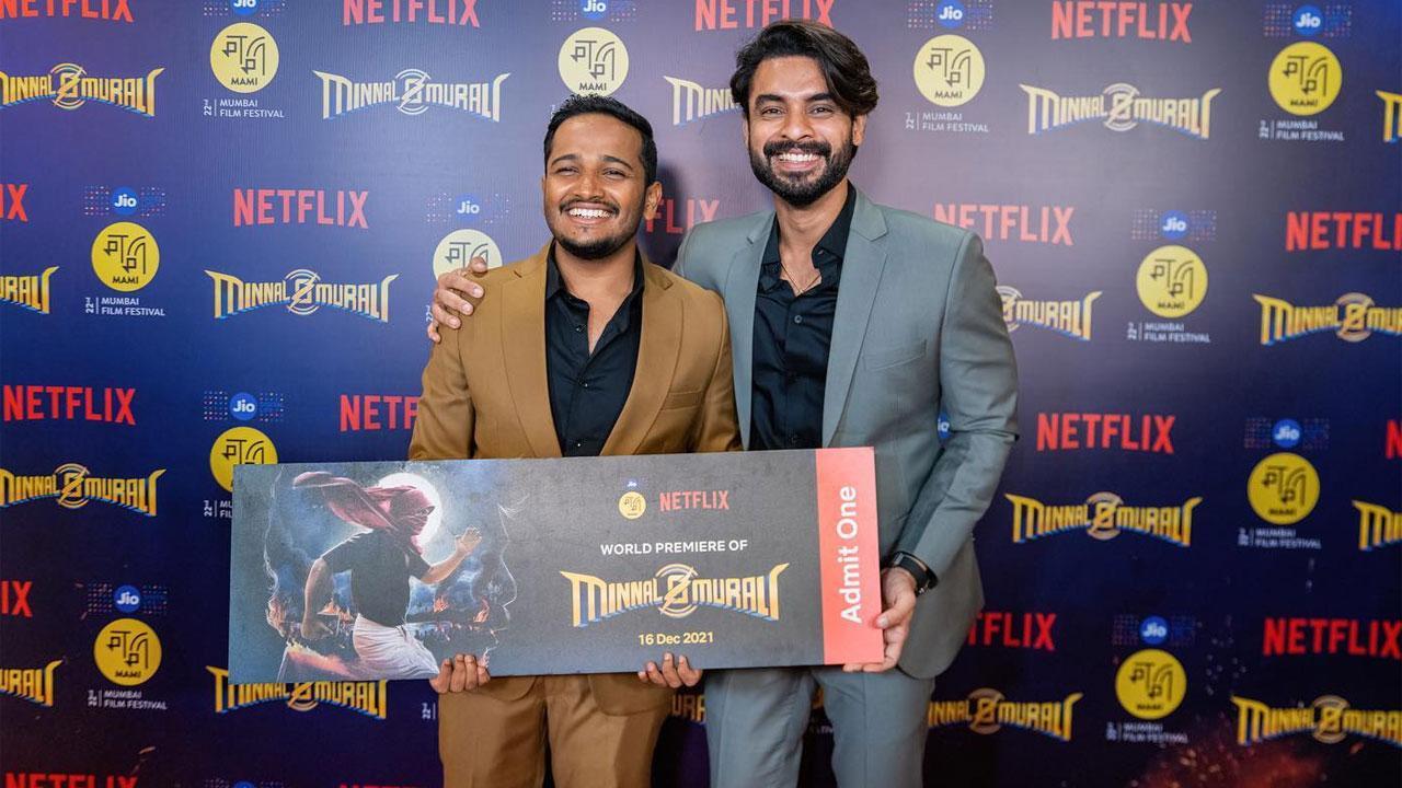 Ahead of the release of superhero film 'Minnal Murali', Netflix hosted the film's world premiere in Mumbai. The film's lead actor Tovino Thomas along with Guru Somasundaram, and Vasisht marked their presence at the event, which was held on Thursday night in association with the Jio Mami Mumbai Film Festival. Director Basil Joseph and producers Sophia Paul, Kevin Paul and Cedin Paul have also attended the premiere. Read the full story here