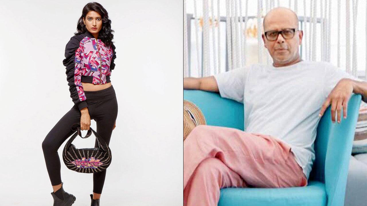 (Left) A model in a bomber jacket from FKNS by Narendra Kumar (above);  Kumar says: “Sexy clothing will come back in a big way in 2022”