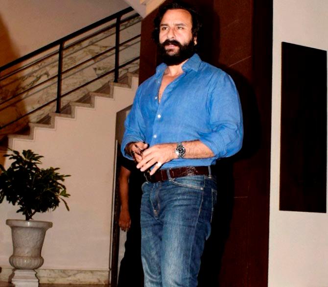 Saif Ali Khan arrives for producer Ronnie Screwvala's party at his residence in Mumbai