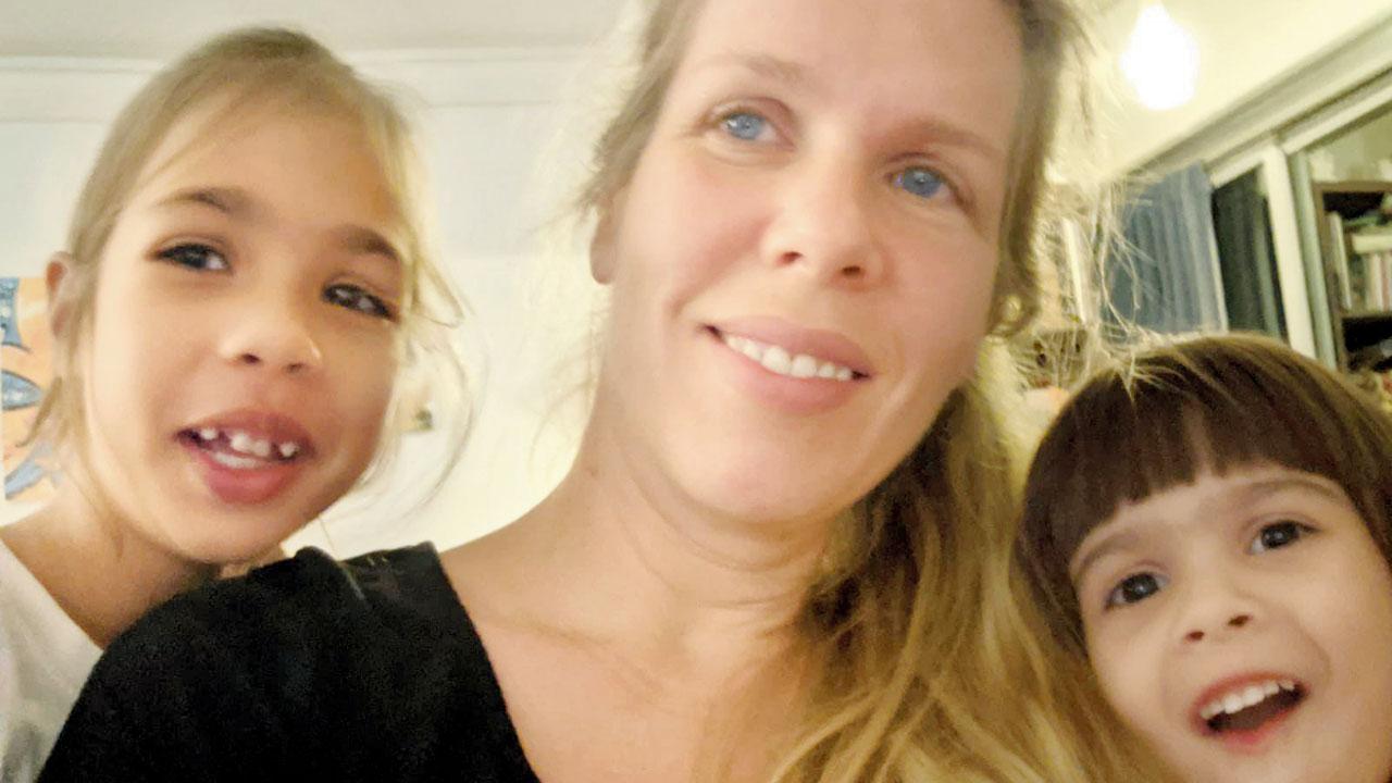 Sanne Gandhi with her daughters