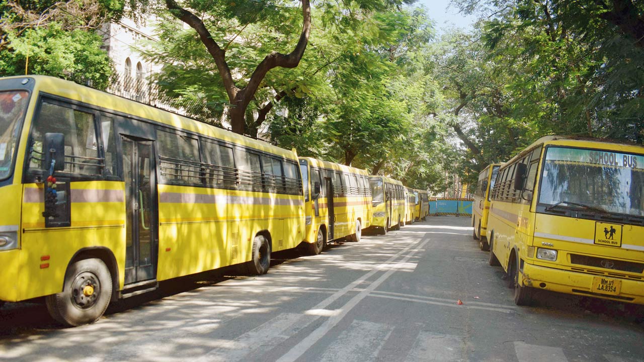 School buses parked outside JB Petit school at Fort. File pic