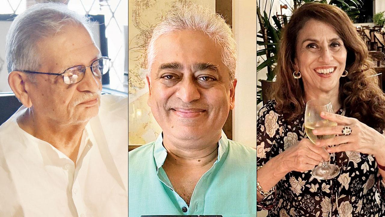 (Clockwise from above) Gulzar, Rajdeep Sardesai and Shobhaa De