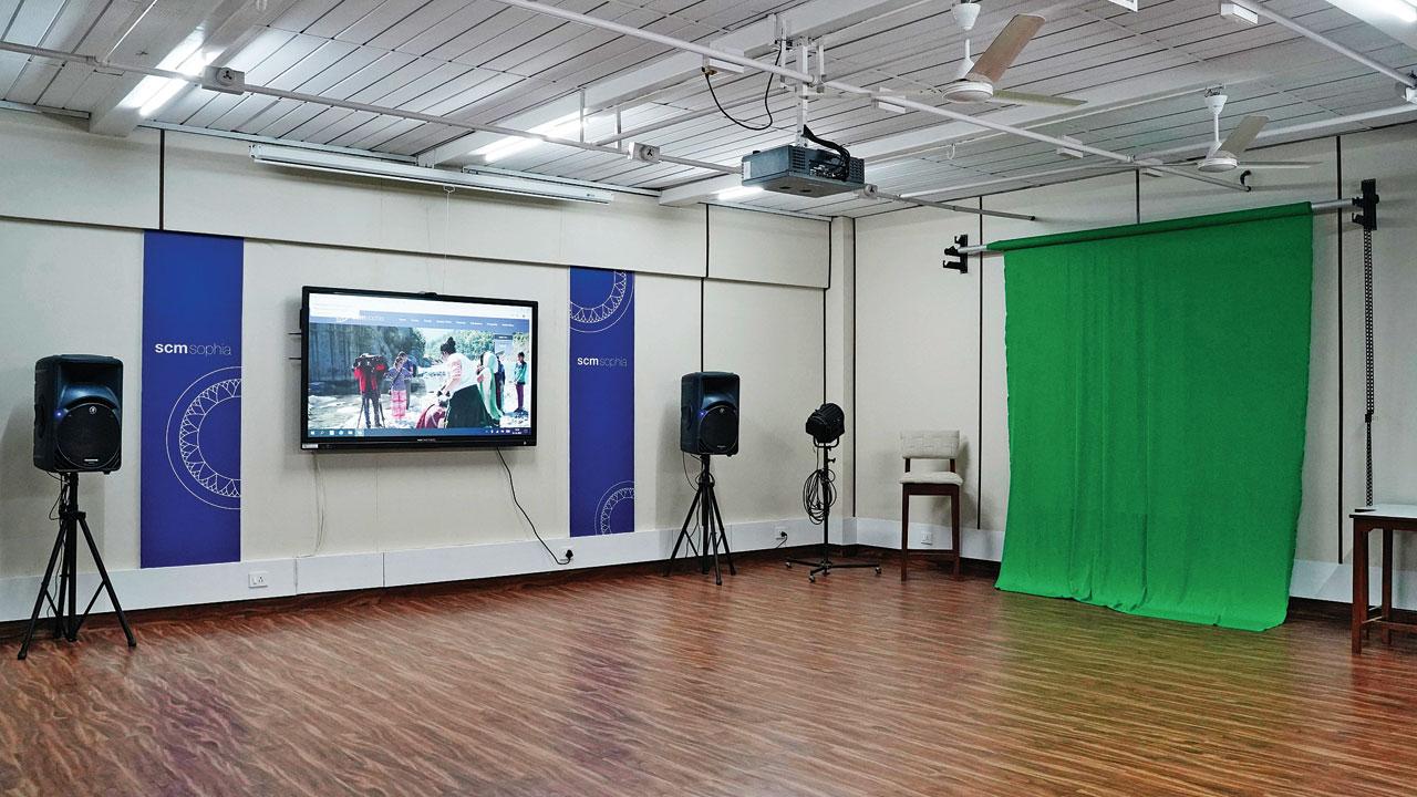 Broadcast news studio