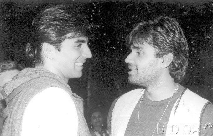 Macho men of the 1990s, Akshay Kumar and Suniel Shetty. Well, Akki will turn a year older on September 9. (All pictures/mid-day archives)