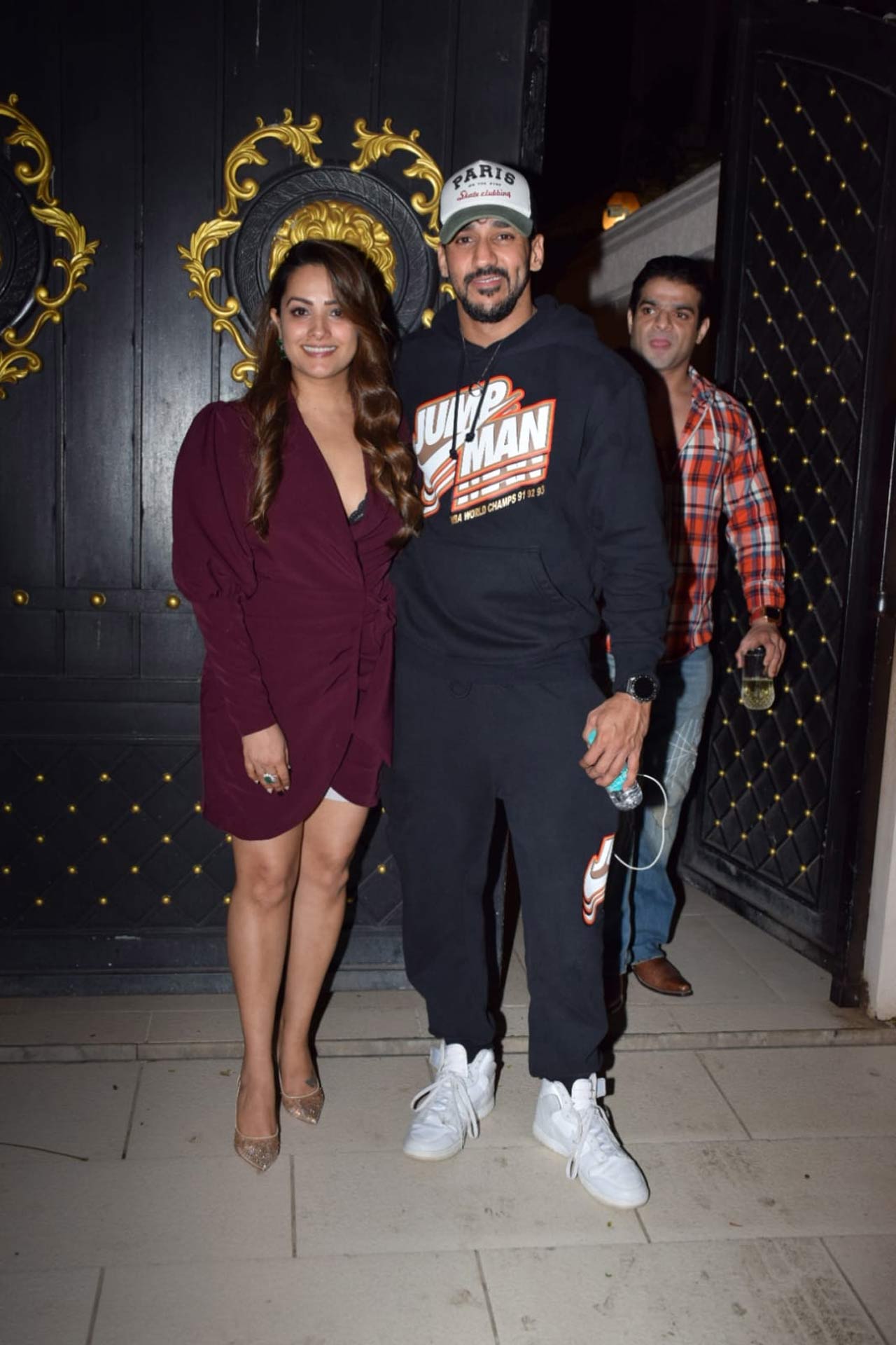 Anita Hassanandani and Rohit Reddy were snapped together as they left Ekta Kapoor's bash post-midnight. Anita stunned in a burgundy outfit whereas Rohit Reddy was clicked at his casual best.