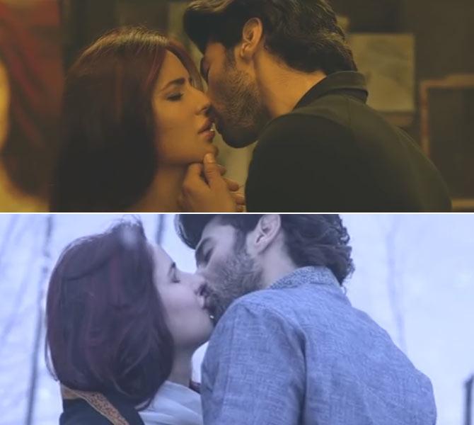 Although the 'David Copperfield' remake failed to ring the cash registers at the box-office, the sizzling chemistry between it's lead stars Katrina Kaif and Aditya Roy Kapur was noteworthy. Both indulged in several liplocks in the film. All pics/YouTube
