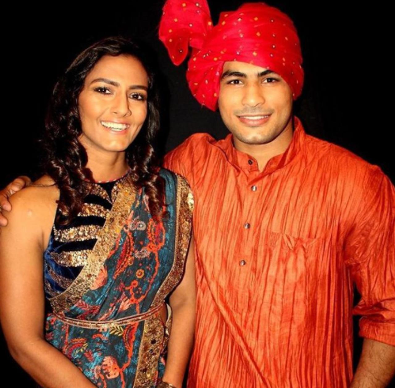 At the Asian Wrestling Championships in 2012, Geeta Phogat bagged a bronze again after beating Sumiya Erdenechimeg. In pic: With husband Pawan Kumar.