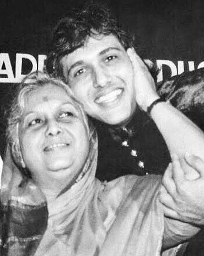 Govinda with her beloved mother actress Nirmala Devi also known as Nirmala Arun.