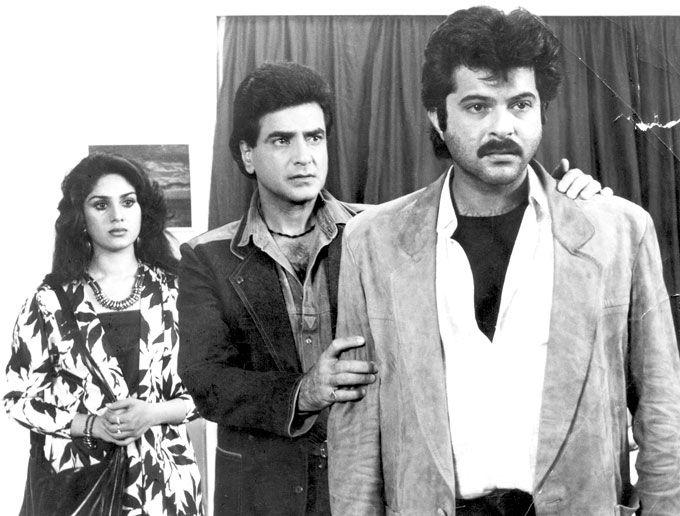 Anil Kapoor became popular across the shores as well after Danny Boyle's Oscar-winning film Slumdog Millionaire where he played a game show host.
In picture: Anil Kapoor in a film still with Jeetendra and Meenakshi Sheshadri.
