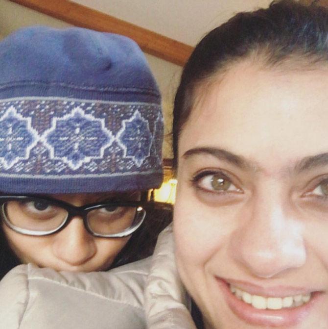 Kajol with her teen daughter Nysa. The actress often shares selfies with her daughter on social media