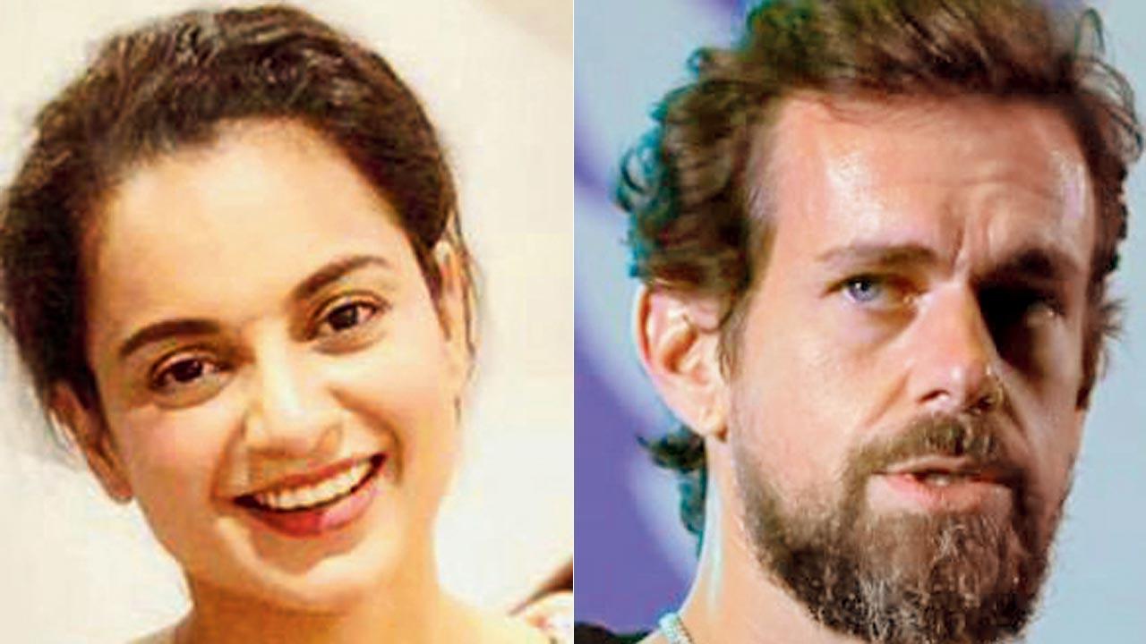 Kangana Ranaut and Jack Dorsey 