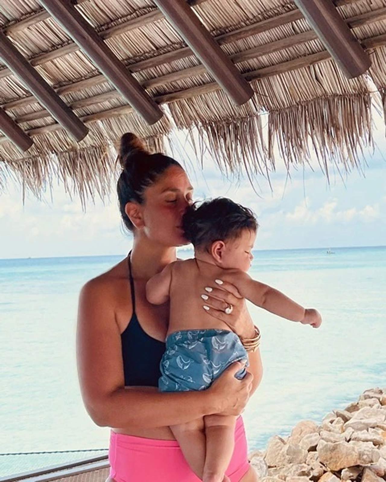 Kareena Kapoor Khan, Saif Ali Khan, Taimur Ali Khan and newborn Jeh travelled a few times this year. This picture was shared by the actress to celebrate Jeh's six months. Donning a black and pink bikini, Kareena and baby Jeh gave us some major vacation goals. The Khan family have been on multiple vacations this year, to mark anniversaries and birthdays together. Well, they were truly busy making memories.