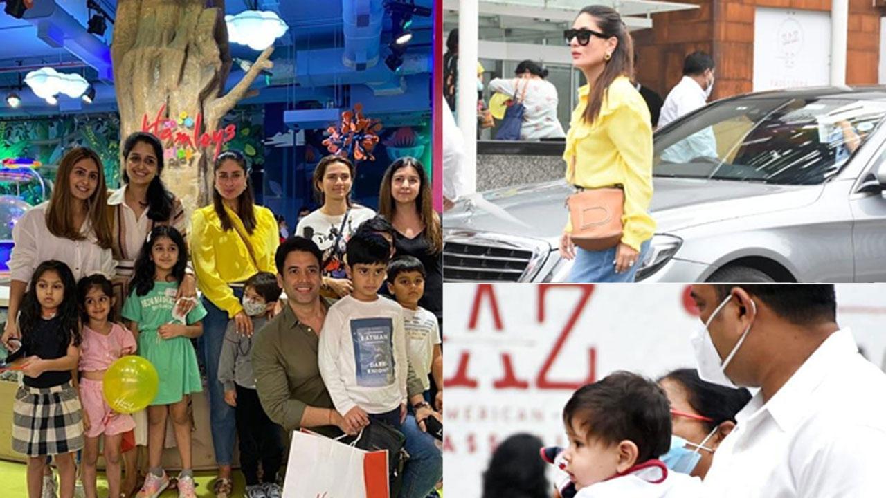 Kareena Kapoor and her munchkins Taimur and Jeh enjoy at a toy store in the city