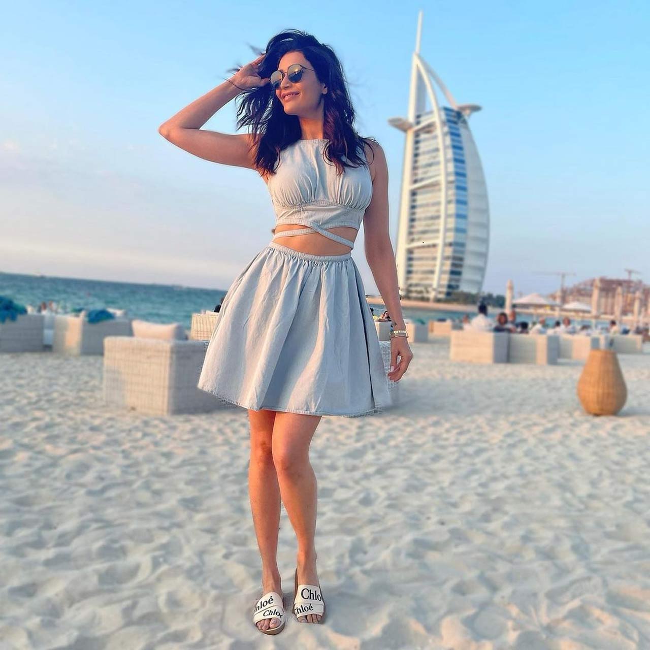 Karishma Tanna, who is said to tie the knot with her boyfriend Varun Bangera soon, had also shared a series of photos from her Dubai vacation, giving her social media followers a glimpse of her beautiful trip. Karishma, in one of the photos, was seen wearing a skater skirt, paired with a crop top, which took the internet by storm. 